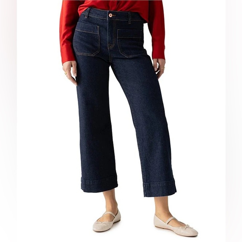 Sanctuary The Marine Crop Standard Rise Wide-Leg Jeans size 28